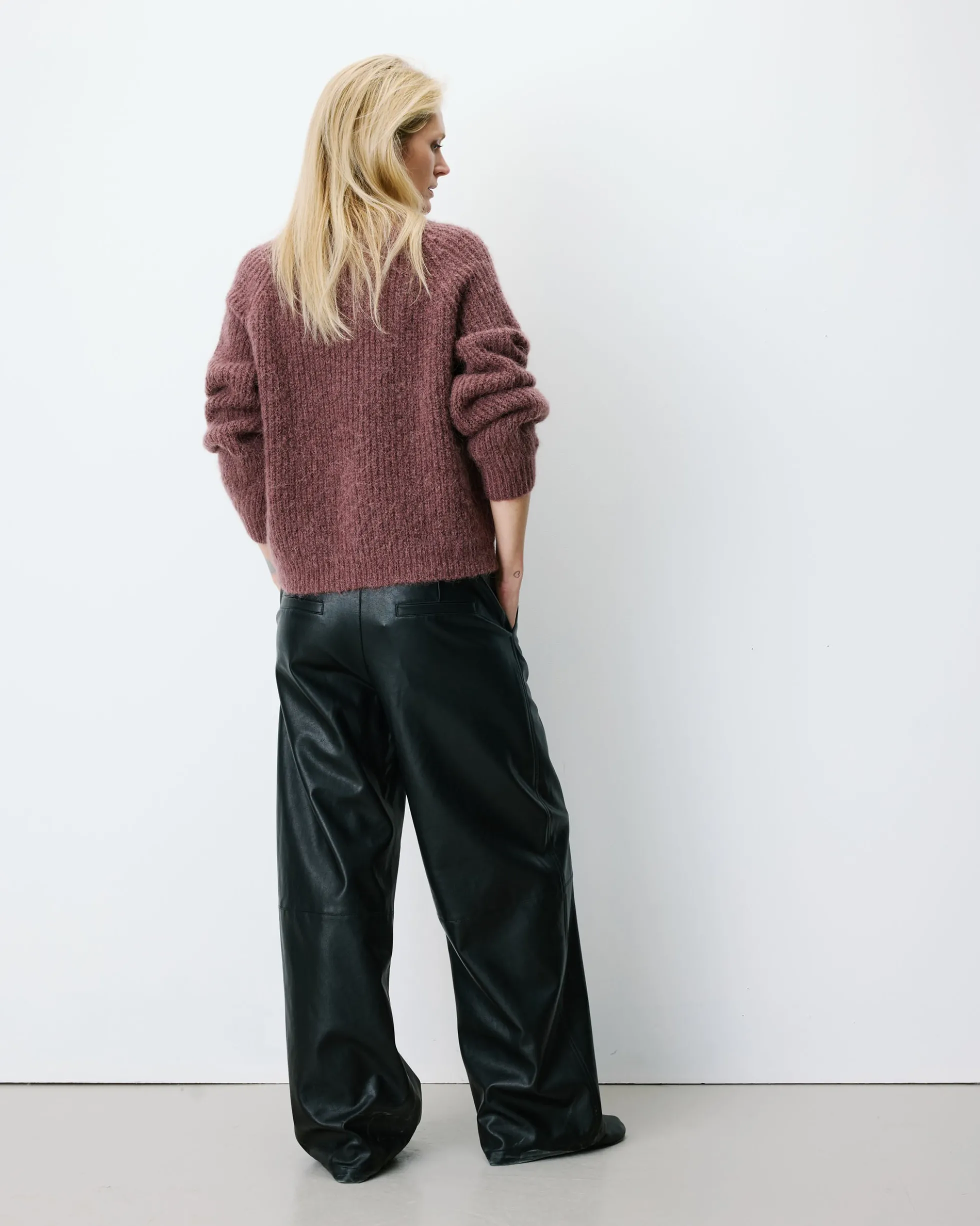 Cardigan oversize manches longues parme Saluda
