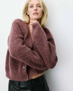 Cardigan oversize manches longues parme Saluda