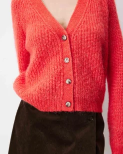 Cardigan oversize manches longues sanguine Saluda