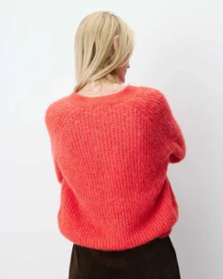 Cardigan oversize manches longues sanguine Saluda