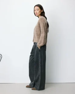 Cardigan oversize manches longues mocha Saluda