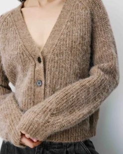 Cardigan oversize manches longues mocha Saluda