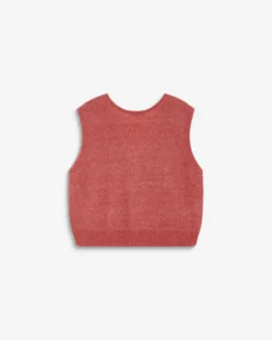 Cardigan sans manches boutonné col V blush Nars