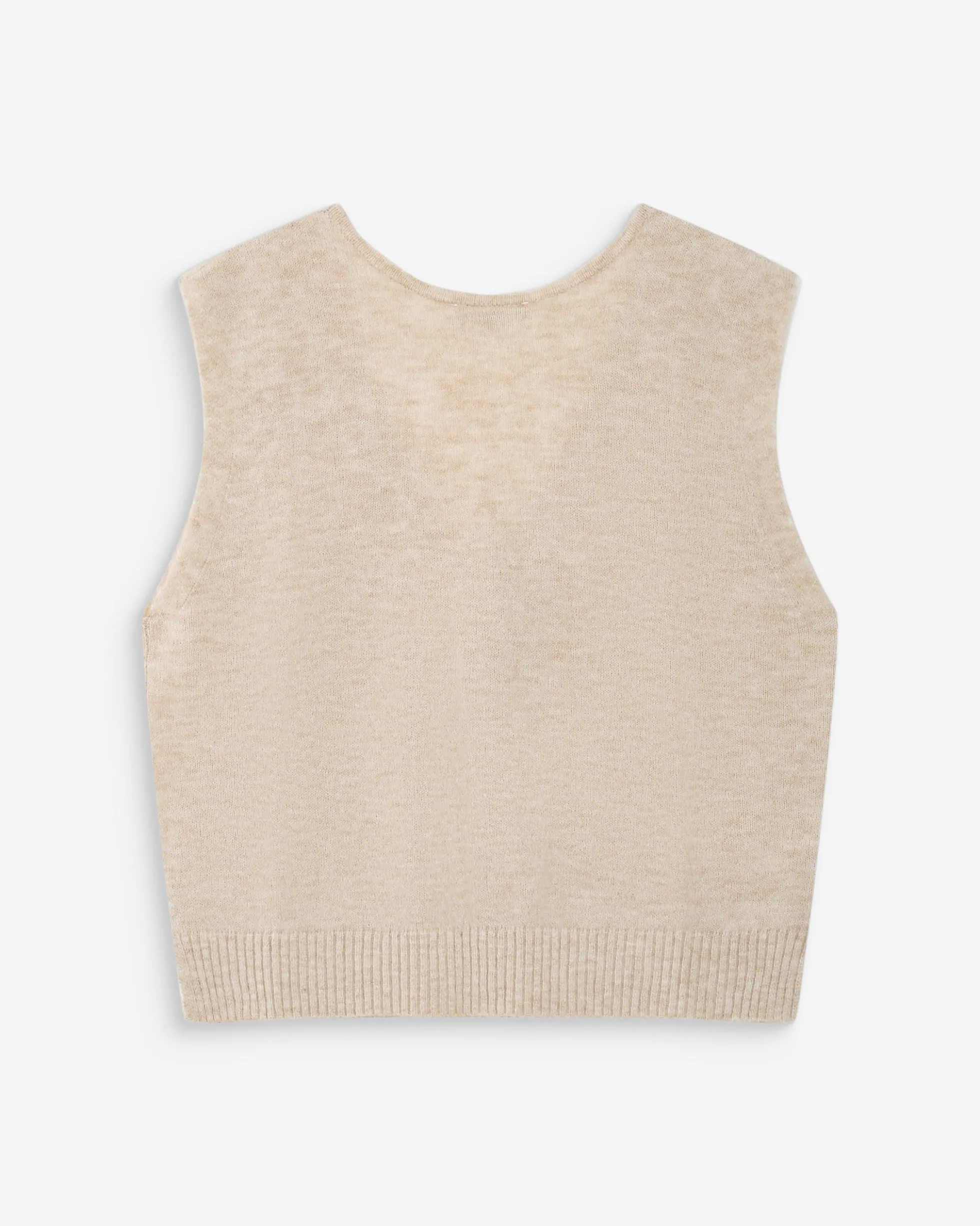 Cardigan sans manches boutonné col V sable Nars