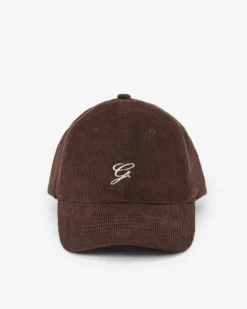 Casquette en velours côtelé logo chocolat Alona