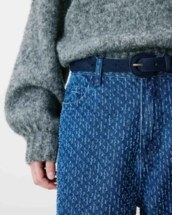 Ceinture en suédine boucle assortie marine Scotland