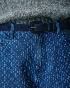 Ceinture en suédine boucle assortie marine Scotland