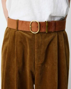 Ceinture en suédine boucle doré coffee Swinton