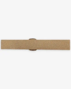 Ceinture tissée boucle carrée dorée sable Popcorn