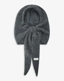 Écharpe capuche en maille tricotée anthracite Briony