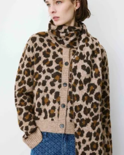 Écharpe en jacquard imprimé leo Adra