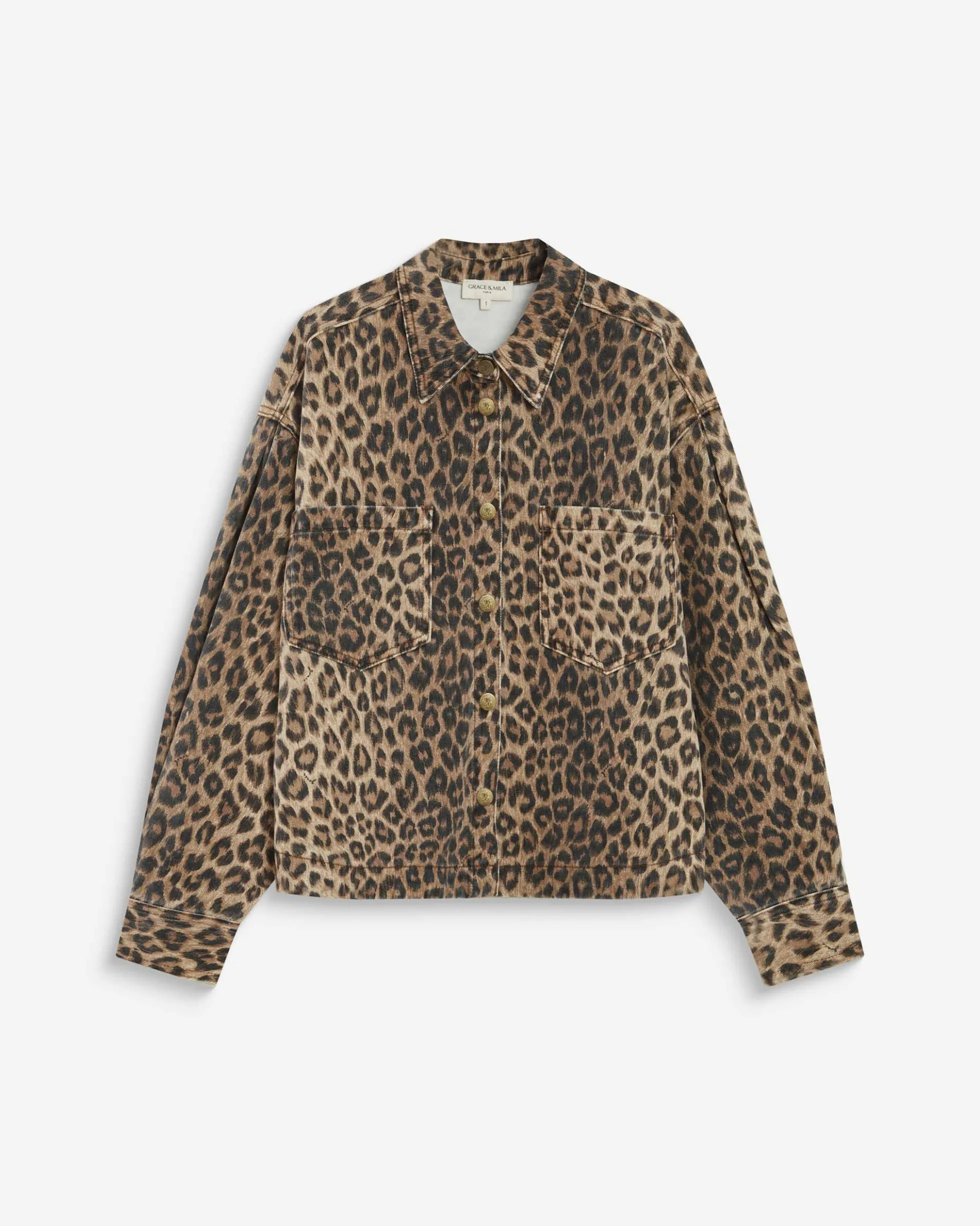 Chemise en denim à motif leo Adriana
