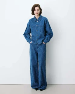 Chemise en denim à motif mediumblue Adriana