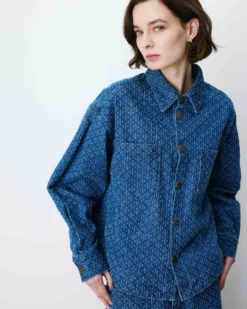 Chemise en denim à motif mediumblue Adriana