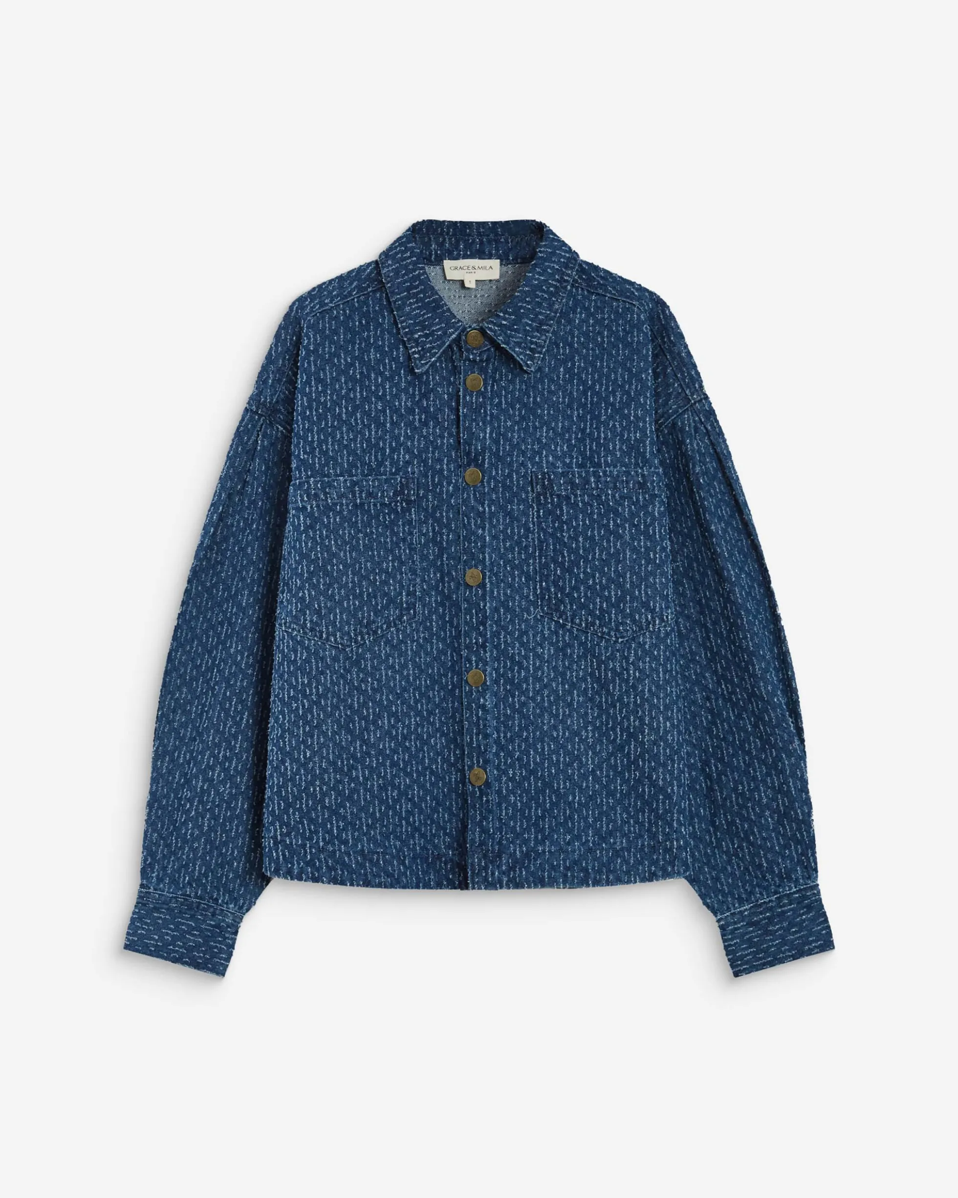 Chemise en denim à motif mediumblue Adriana