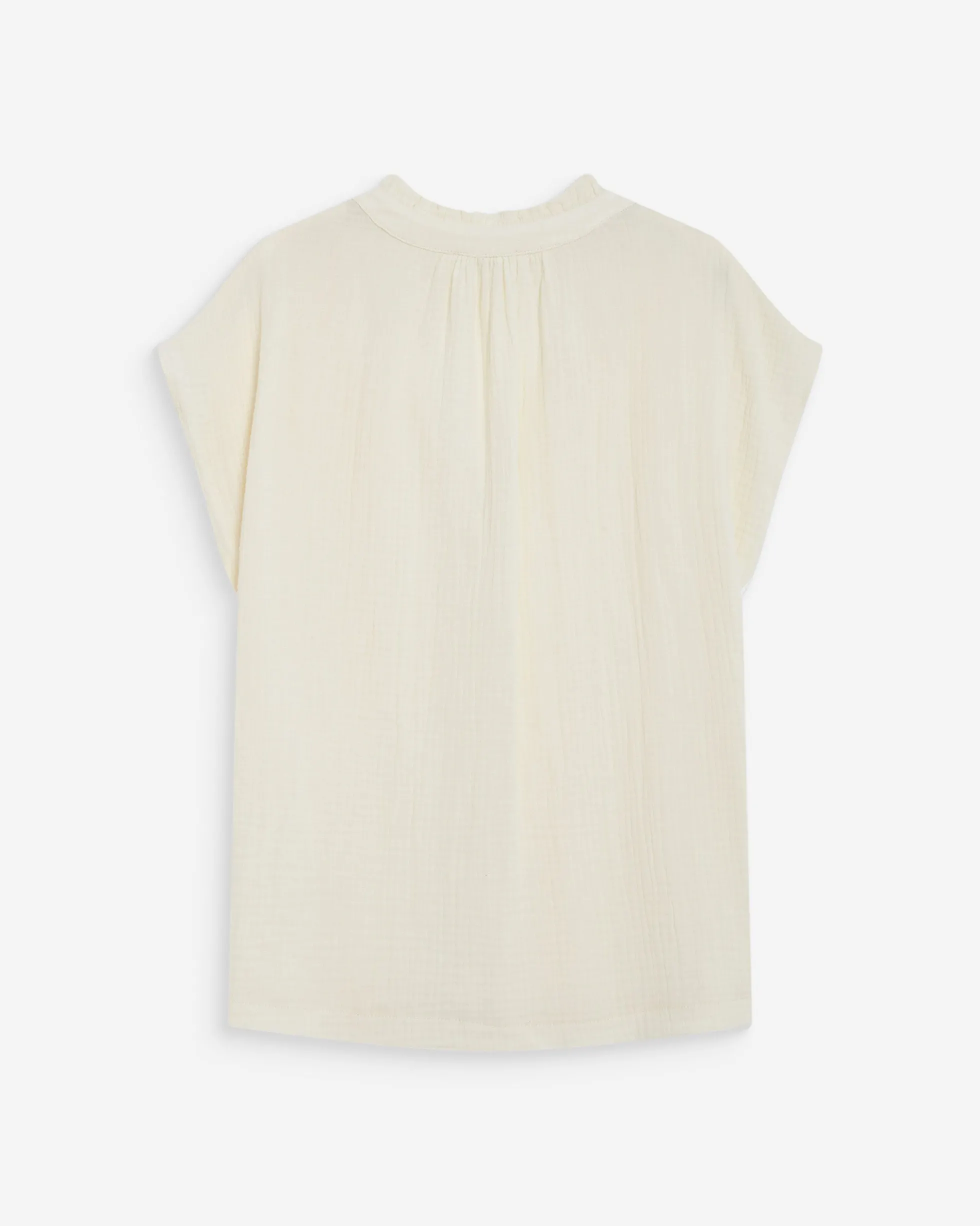 Chemise en gaze de coton manches courtes ecru Wesra