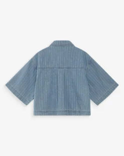Chemise en jean courte oversize stripedblue Vita