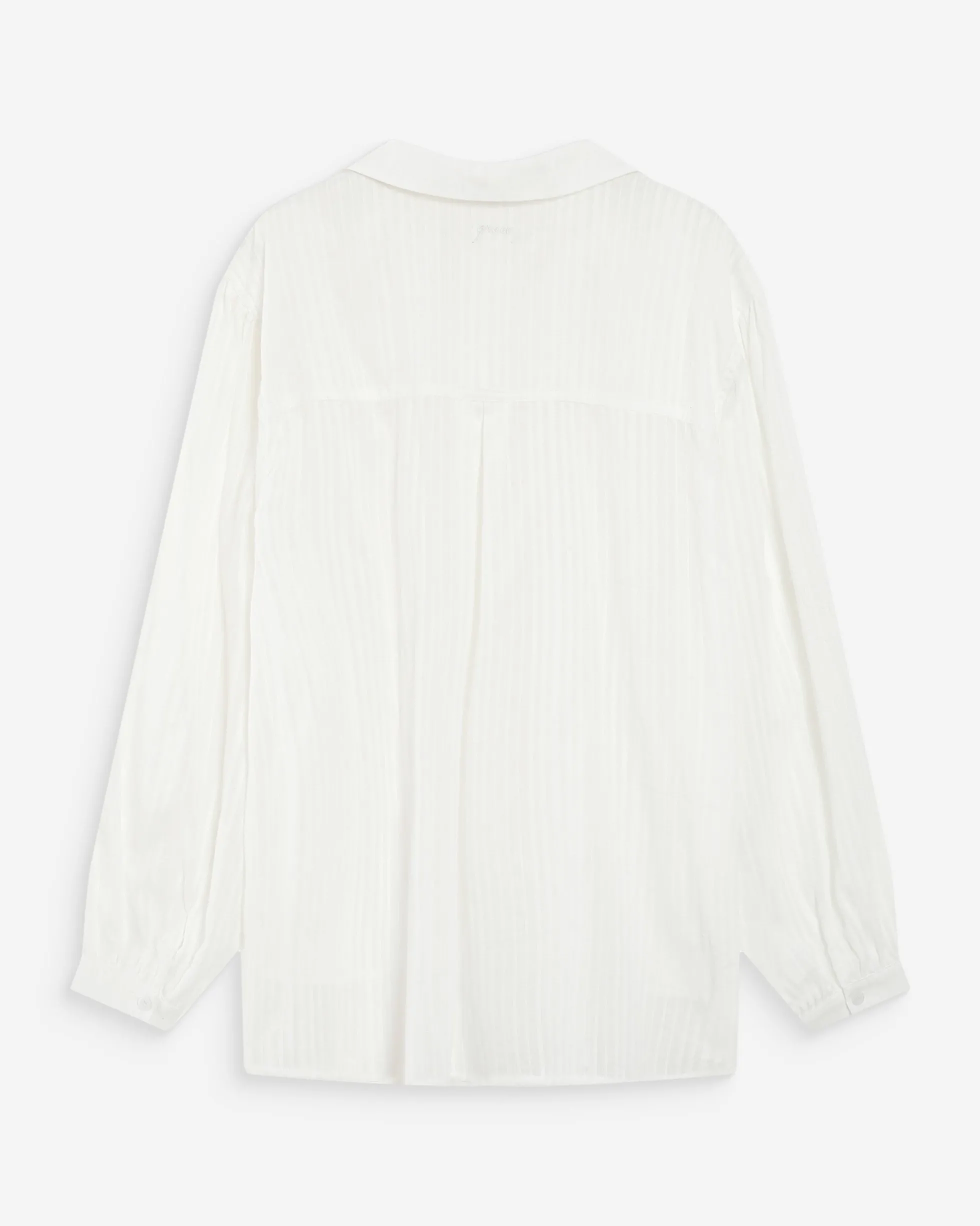 Chemise oversize en coton manches bouffantes ivoire Vibes