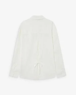 Chemise oversize en coton à nouer dans le dos ivoire Valerie