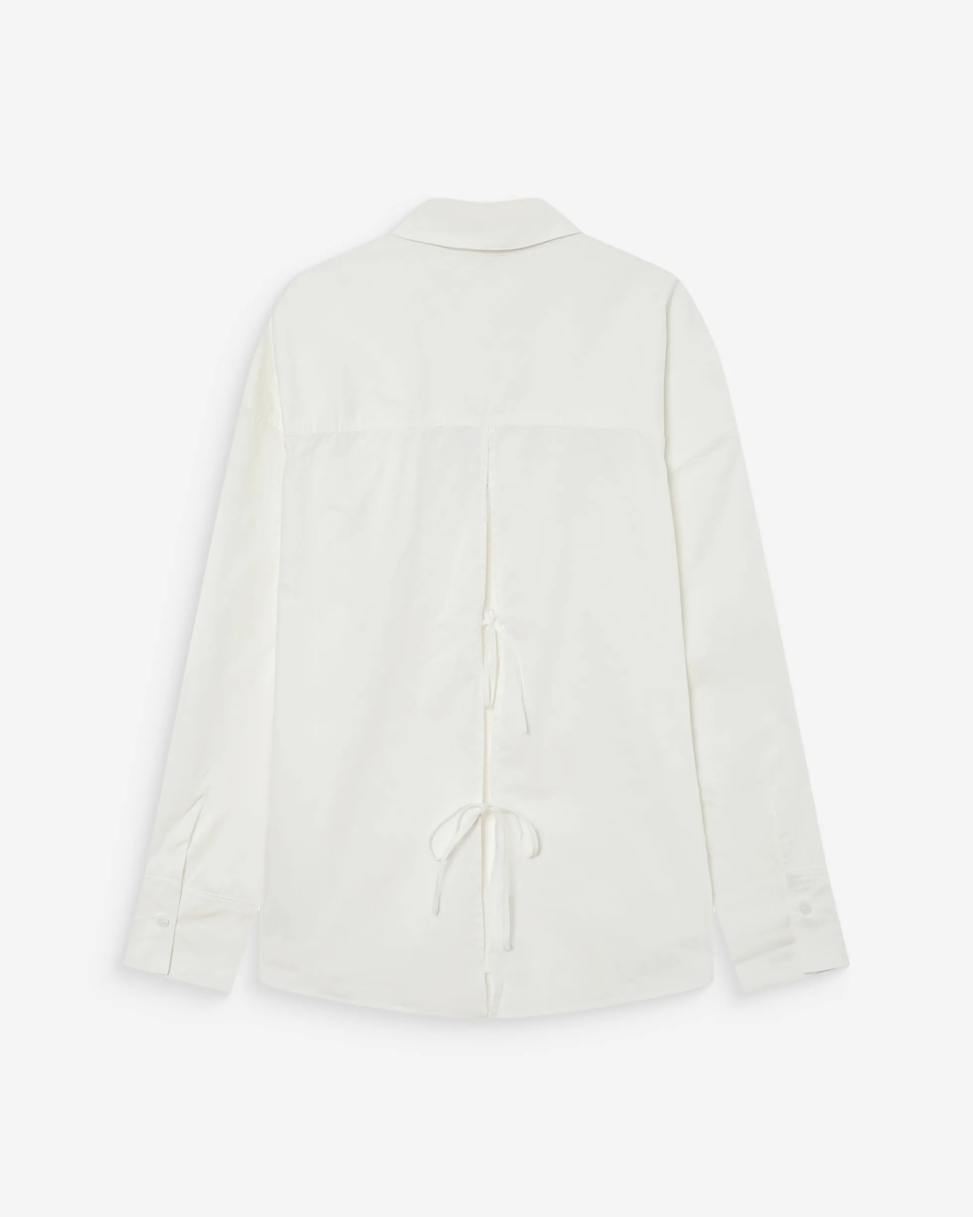Chemise oversize en coton à nouer dans le dos ivoire Valerie