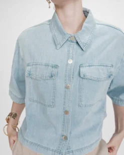 Chemise oversize en denim skyblue Vita