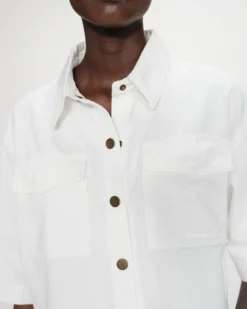 Chemise oversize en denim white Vita