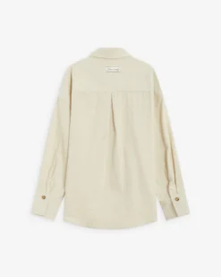 Chemise oversize en velours côtelé ecru Ange
