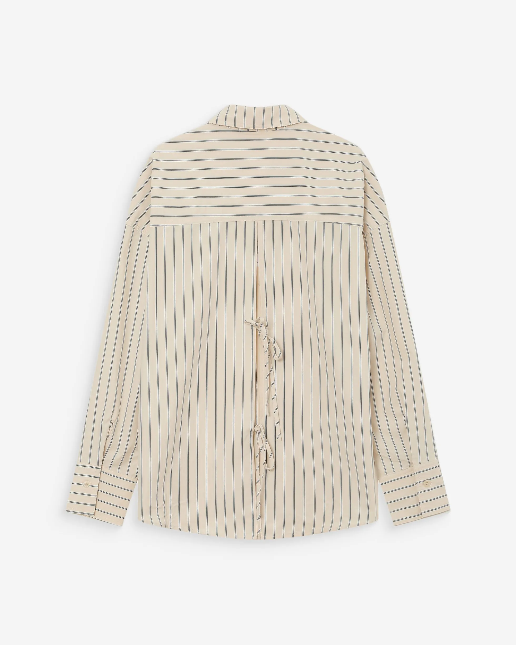 Chemise oversize rayée à nouer dans le dos vanille Valerie
