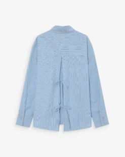 Chemise oversize rayée à nouer dans le dos bleuet Valerie
