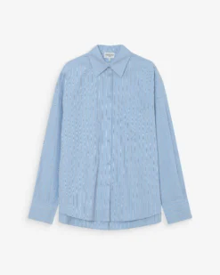 Chemise oversize rayée à nouer dans le dos bleuet Valerie