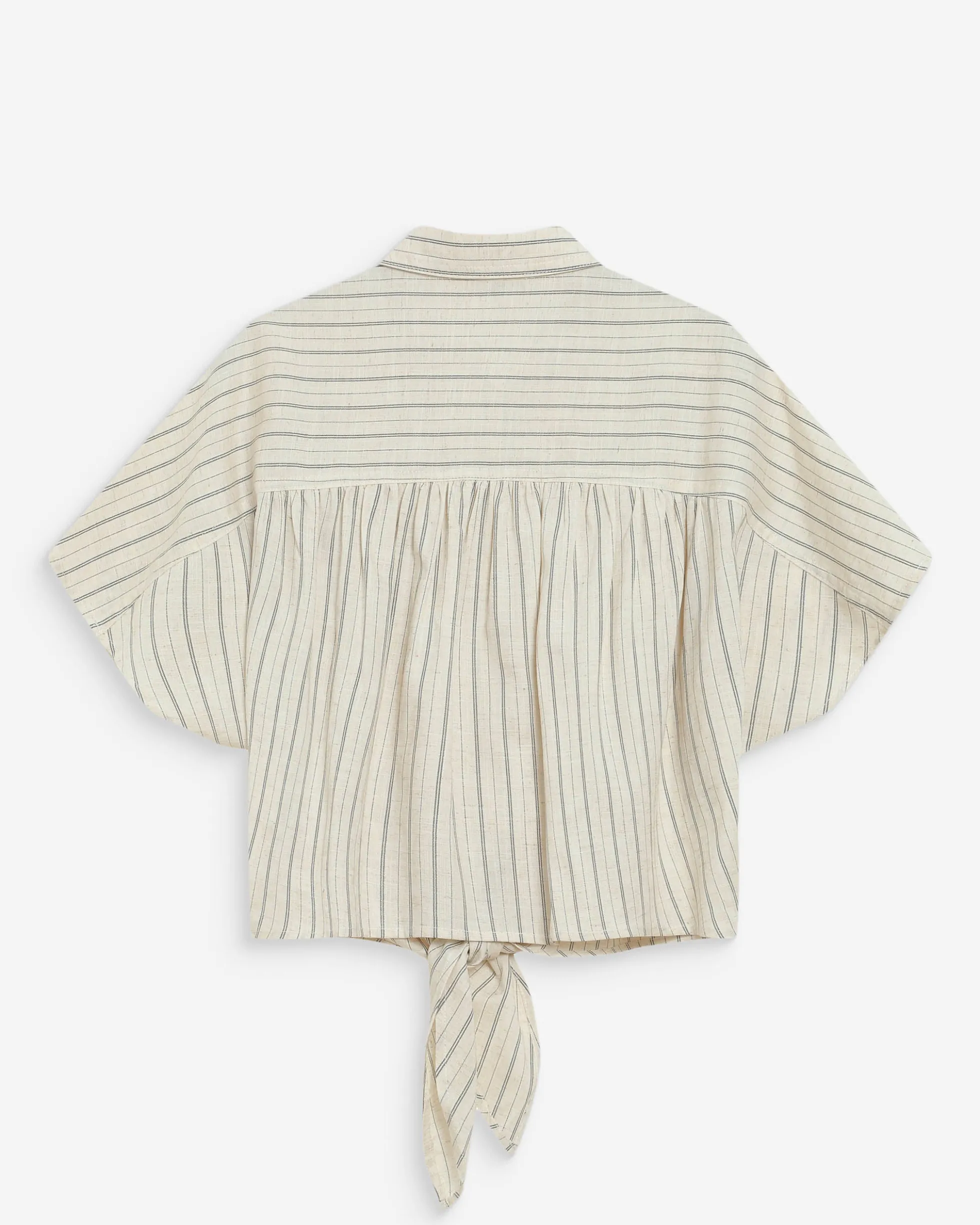 Chemise oversize rayée à nouer sable Wendee