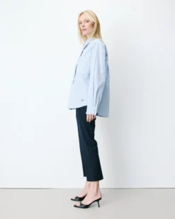 Chemise rayée oversize à cravate amovible ciel Athena
