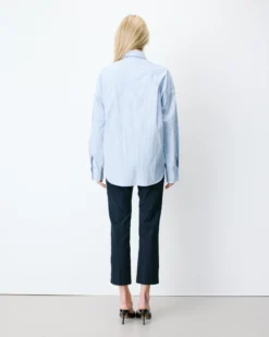Chemise rayée oversize à cravate amovible ciel Athena