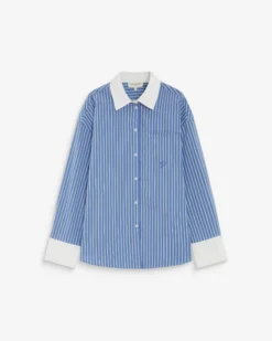 Chemise rayée oversize lien à nouer au dos bleuet Aubrey
