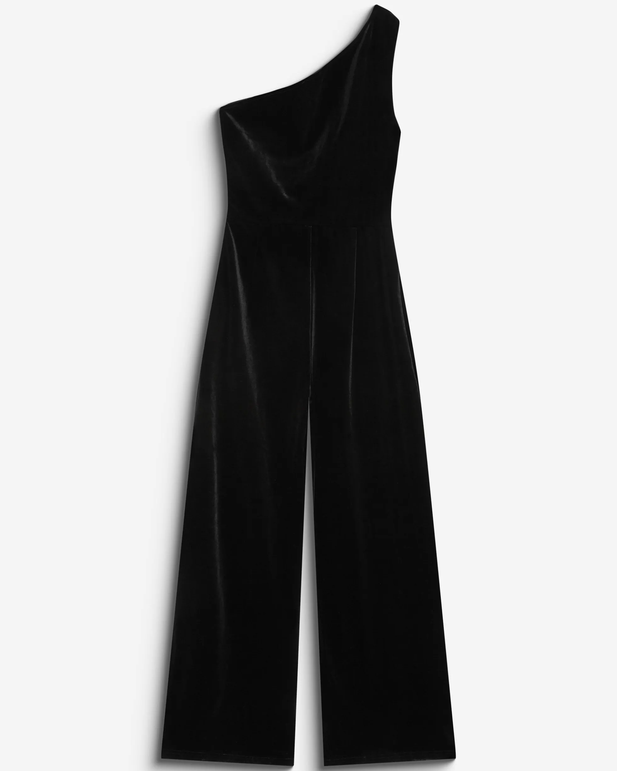 Combinaison ajustée asymétrique en velours noir Brielle