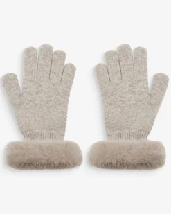 Gants en maille poignets fausse fourrure grege Brixton