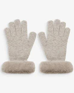 Gants en maille poignets fausse fourrure grege Brixton