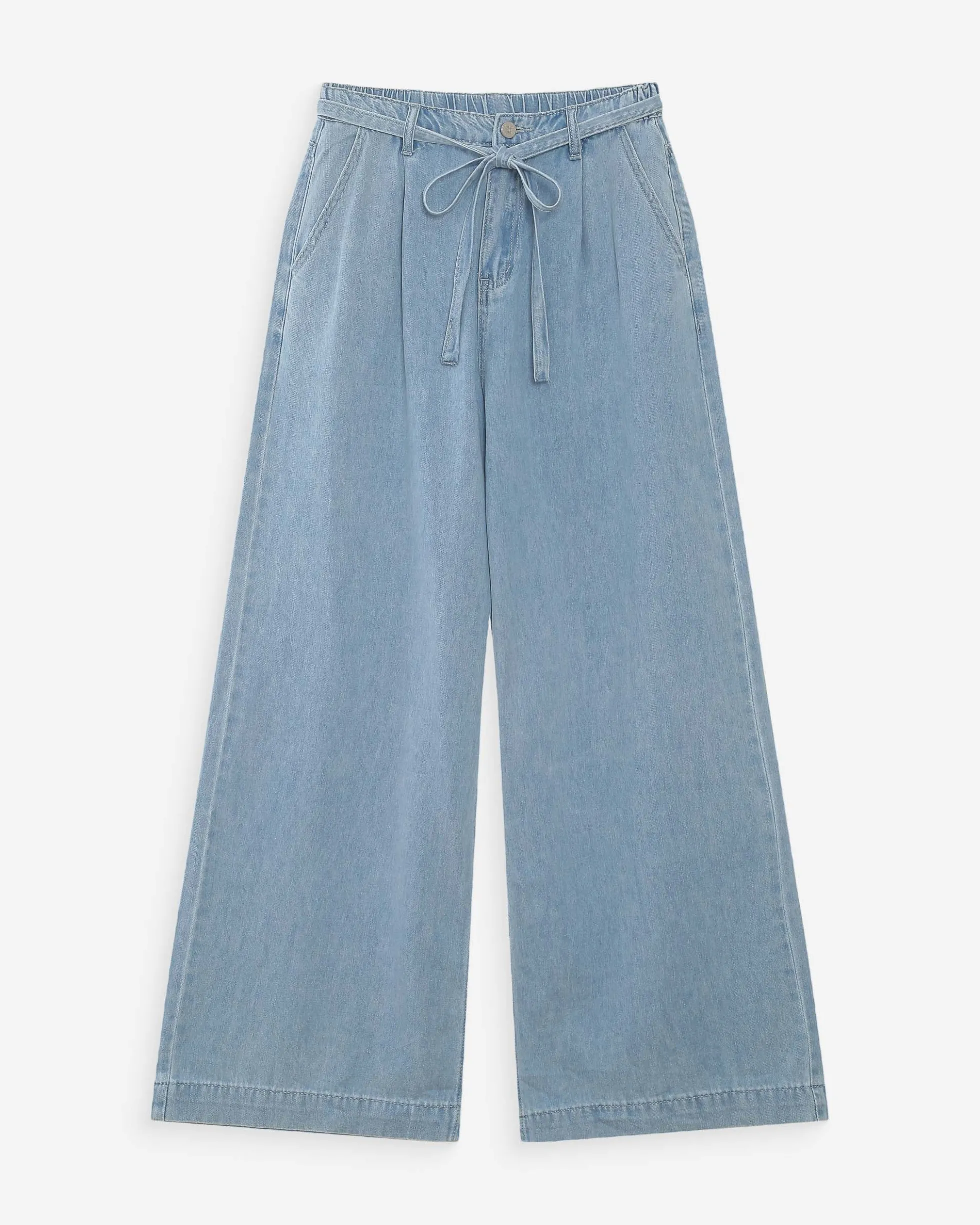 Jean baggy fluide taille mi-haute skyblue Pompon