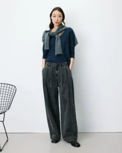 Jean baggy taille mi haute blackwashed John