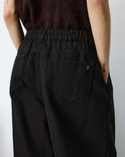 Jean baggy taille mi haute chocolat John