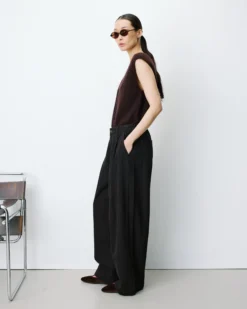Jean baggy taille mi haute chocolat John