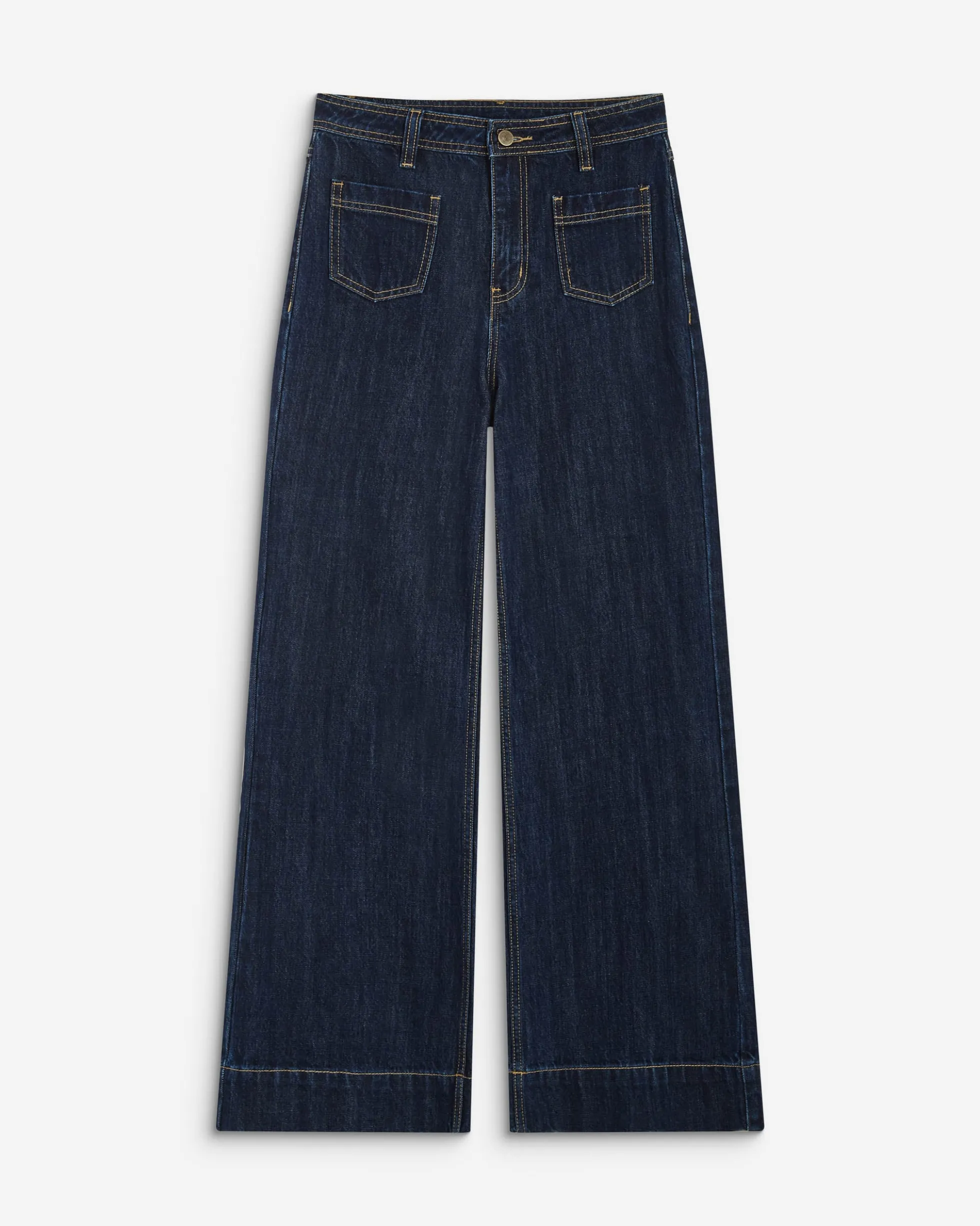 Jean droit taille haute poches plaquées darkblue Jacob