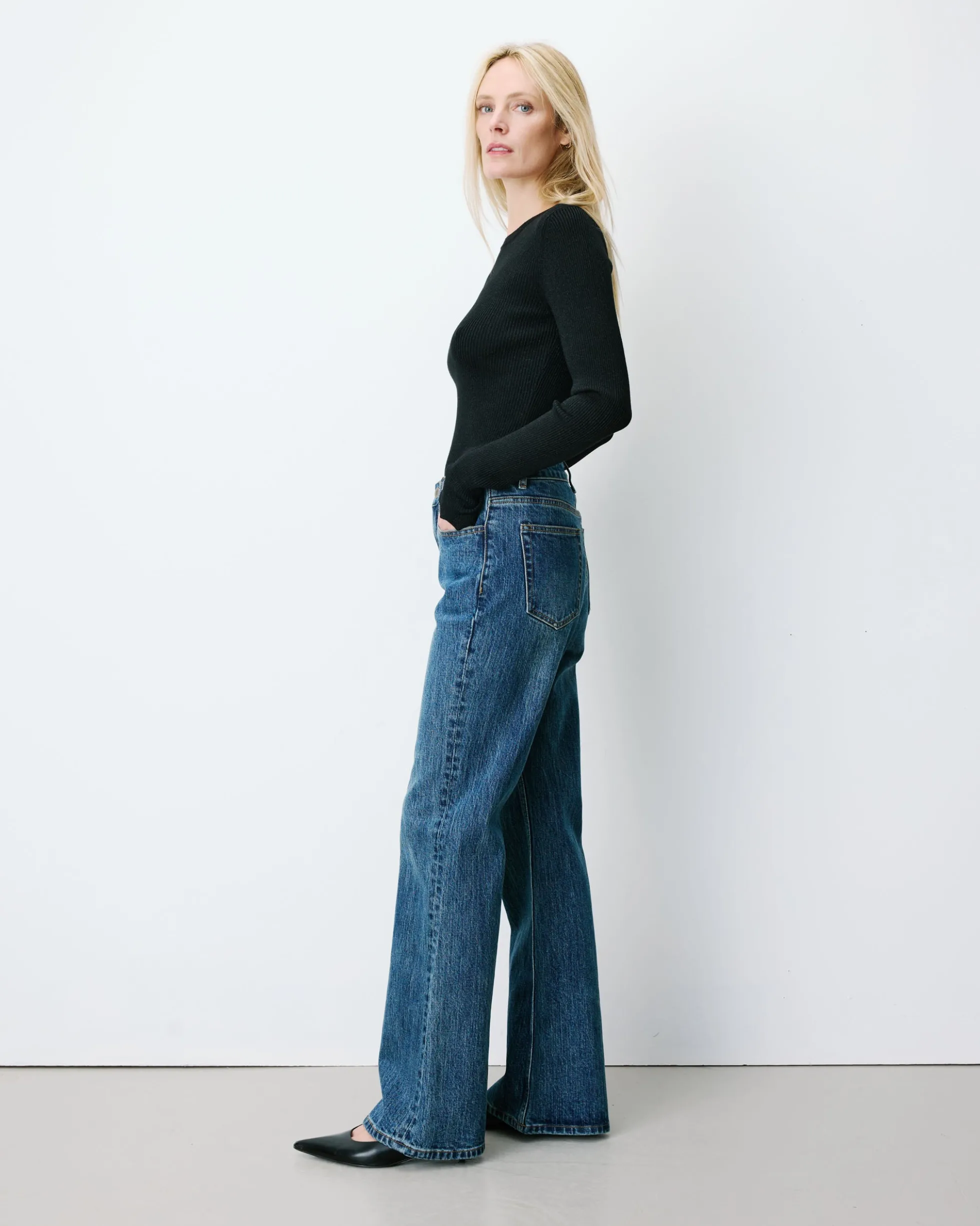 Jean flare délavé taille mi haute vintageblue Joseph