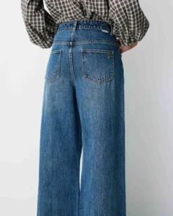 Jean jambe large poches tressées vintageblue Julian