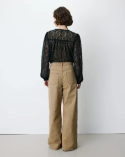 Jean jambe large poches tressées mocha Julian