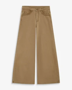 Jean jambe large poches tressées mocha Julian