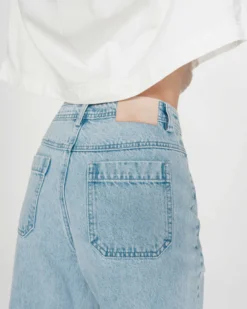 Jean loose 7/8e taille haute poches plaquées skyblue Joe
