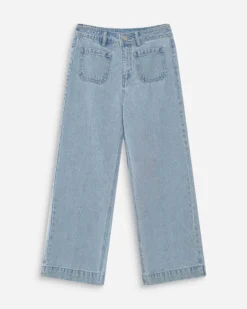 Jean loose 7/8e taille haute poches plaquées skyblue Joe