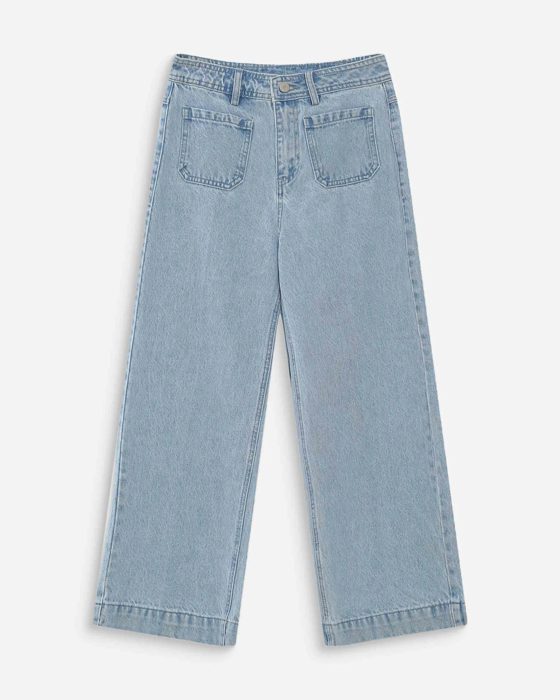 Jean loose 7/8e taille haute poches plaquées skyblue Joe
