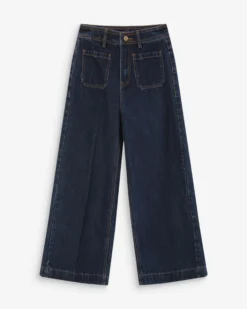 Jean loose 7/8e taille haute poches plaquées darkblue Joe